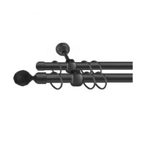Galerie dubla Kula Crystal NEGRU, grosime 19mm,negru