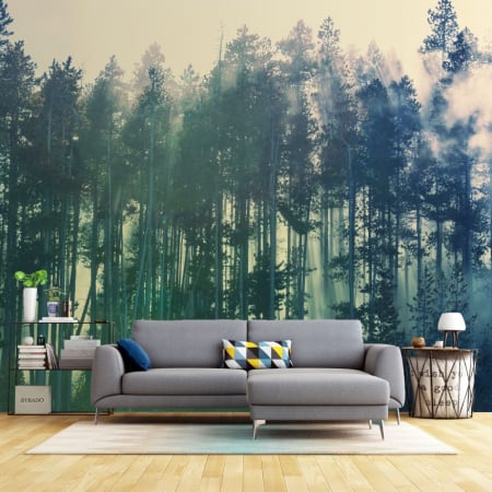 Fototapet personalizat fara imbinari Enigmatic Forest pentru living si dormitor