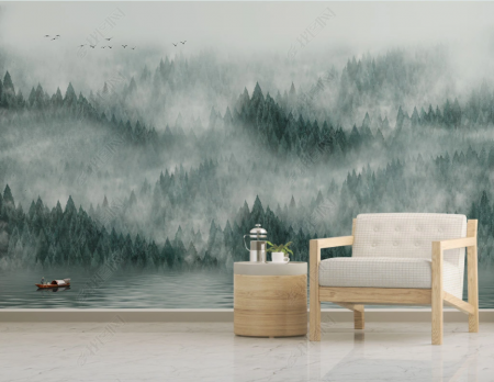 Fototapet personalizat fara imbinari Enigmatic Forest pentru living si dormitor