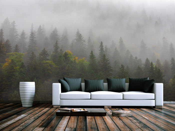 Fototapet personalizat fara imbinari Enigmatic Forest pentru living si dormitor