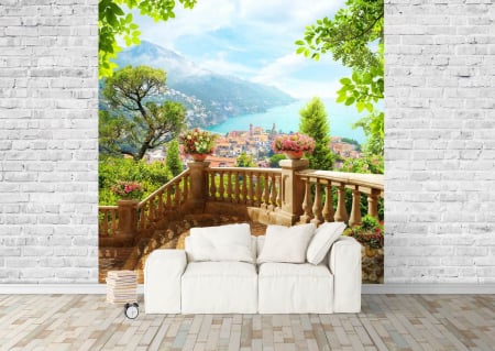Fototapet personalizat fara imbinari Old Arches With Leaves - camera copiilor