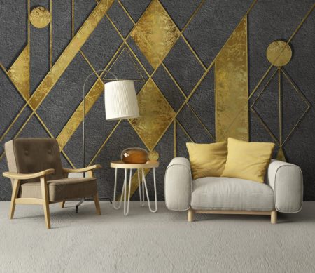 Fototapet personalizat fara imbinari Pasari Abstracte pentru living si dormitor